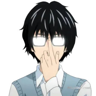😎 Anime, Ngón giữa, Kính, Khiếm nhã, Xúc phạm telegram sticker