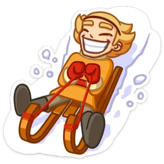 🏂 Kereta luncur, Musim dingin, Salju, Senang, Rekreasi, Kartun whatsapp sticker