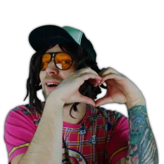 ❤️ uomo, cuore, occhiali da sole, ritratto, felice, persona telegram sticker