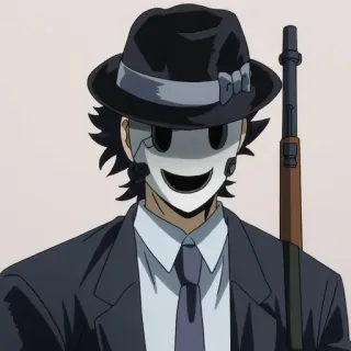 🚬 anime, gun, sniper mask, hat, suit, weapon telegram sticker