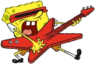 🎸 SpongeBob SquarePants guitare, musique, dessin animé, Spongebob, Bob l'éponge telegram sticker