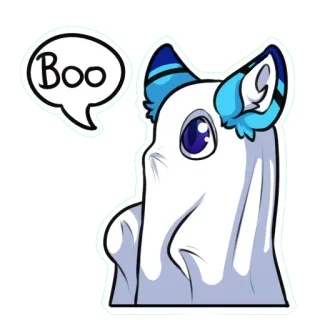 👻 Boo fantasma, tenebroso, animal, dibujos animados, disfraz, halloween telegram sticker