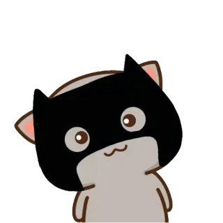🦹‍♀ cat, bat, cartoon, animal, cute whatsapp sticker