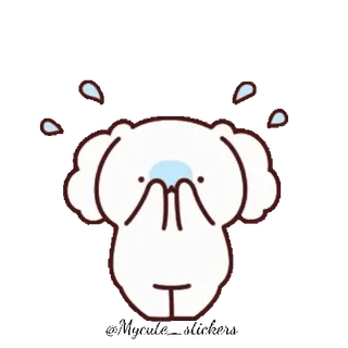 🐶 cartoon, dog, cute, sweat, embarrassed, worried whatsapp sticker
