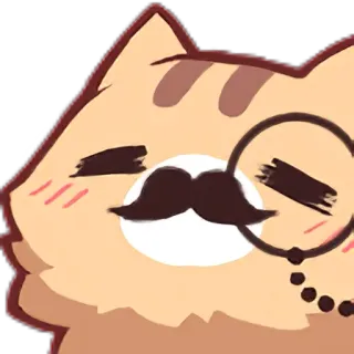 💵 кот, монокль, усы, мультфильм, стикер telegram sticker