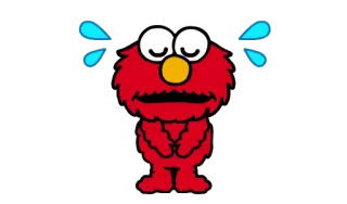 😢 Elmo Sesame Street เอลโม, เซซามีสตรีท, การ์ตูน, ร้องไห้, เศร้า, หุ่น telegram sticker