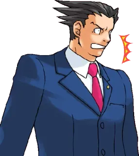 😲 Phoenix Wright Ace Attorney 弁護士, 法律家, 裁判所, 異議, アニメ telegram sticker