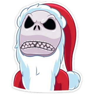 😡 Jack Skellington The Nightmare Before Christmas Jack Skellington, L'Étrange Noël de Monsieur Jack, Père Noël, Noël, Dessin animé, Tim Burton, Squelette telegram sticker