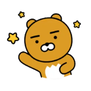 🌟 Ryan kakao friends, райан, медведь, звезда, мультфильм, персонаж, милый whatsapp sticker