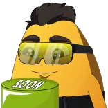 🤑 SOON pronto, esperando, anticipación, gafas de sol, meme telegram sticker