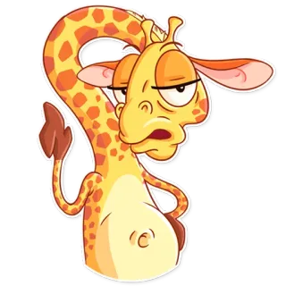 ☝ ยีราฟ, การ์ตูน, สัตว์, สัตว์เลี้ยงลูกด้วยนม, ตัวละคร, ตลก telegram sticker