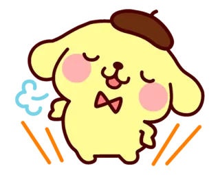 😌 Pompompurin Pompompurin, Sanrio, perro, lindo, dibujos animados, kawaii whatsapp sticker