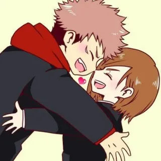 😍 アニメ, カップル, ハグ, かわいい, 愛, 愛情 telegram sticker