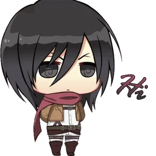 ✋ Mikasa Ackerman Attack on Titan Anime, Attack on Titan, Mikasa, Mikasa Ackerman, Chibi, Manga telegram sticker