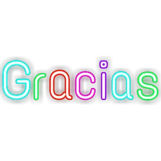 😊 Gracias thank you, spanish, neon, colorful, greetings whatsapp sticker