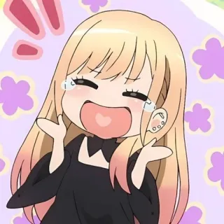 😂 Anime, Chibi, Carino, Cartone animato, Ragazza, Felice, Kawaii telegram sticker