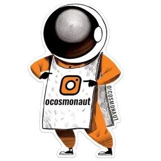 🔔 ocosmonaut astronaut, instagram, social media, space, ocosmonaut whatsapp sticker