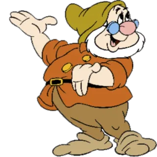 🤗 Doc Dotto, Biancaneve, Sette nani, Disney, Personaggio dei cartoni animati telegram sticker