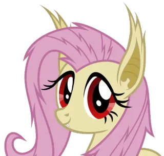 😊 Fluttershy My Little Pony fluttershy, my little pony, pony murciélago, dibujos animados, animal, lindo telegram sticker