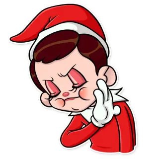 🙅‍♂️ elf, red, white, cartoon, character, gesture, finger, offensive telegram sticker
