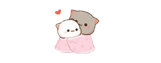 🥰 고양이, 귀여운, 카와이, 사랑, 하트, 만화, 포옹, 동물 telegram sticker