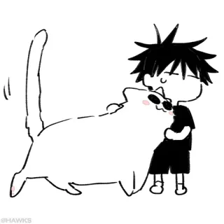 🖤 Anime, Gatto, Personaggio, Carino, Cartone animato whatsapp sticker