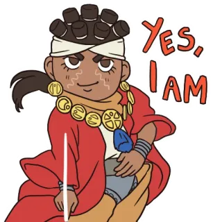 👇 Muhammad Avdol JoJo's Bizarre Adventure Yes, I AM Anime, Voyante, Égyptien, Personnage, Avdol telegram sticker