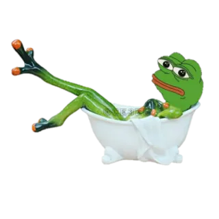 🐸 Pepe the Frog pepe, frog, internet meme, meme, chill, relax, bathtub telegram sticker
