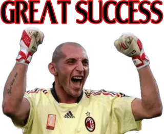 😀 GREAT SUCCESS succes, feest, sport, doelman, voetbal, blij telegram sticker