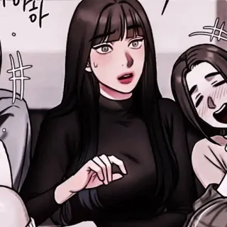 🥀 하 kobieta, webtoon, kreskówka telegram sticker