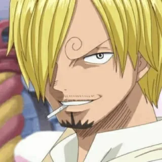 🎷 Sanji One Piece Anime, Zigarette, blond, Pirat, Koch whatsapp sticker
