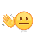 😐 表情符号, 手, 手势, 停止, 拒绝 whatsapp sticker