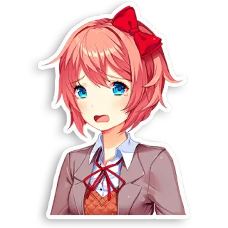 😫 Sayori Doki Doki Literature Club! Anime, Mädchen, Traurig, Tränen, Niedlich telegram sticker