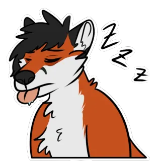 😴 ZZZ sleepy, tired, fox, animal, cartoon, cute telegram sticker