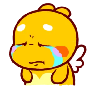 🌝 грустный, плачущий, желтый, милый, слезы, эмоциональный whatsapp sticker