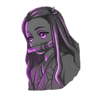 😚 Nezuko Kamado Demon Slayer Аниме, Нэдзуко, Клинок, рассекающий демонов, Манга, Каваи, Девушка, Японский telegram sticker