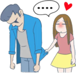 😔 Desenho animado, Amor, Triste, Garota, Garoto, Relacionamento telegram sticker