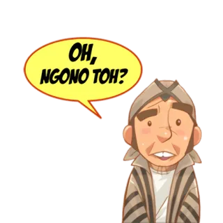 😳 OH, NGONO TOH? kartun, pria, gelembung ucapan, bahasa Indonesia telegram sticker