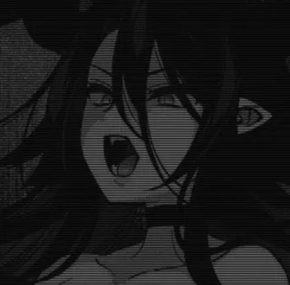 🖤 Anime, Demon, Dziewczyna, Potwór, Stworzenie telegram sticker