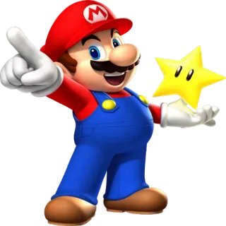 ⭐ Mario Mario, Super Mario, Nintendo, Video game, Estrela, Desenho animado telegram sticker