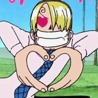 🥰 Sanji One Piece Anime, Desenho animado, Coração, Personagem, Amor, Sanji telegram sticker