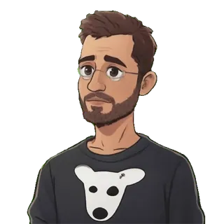 😭 uomo, occhiali, cartone animato, barba, ritratto, personaggio telegram sticker