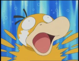 😂 Psyduck Pokemon pokemon, psyduck, geschrokken, verrast, geel, eend telegram sticker
