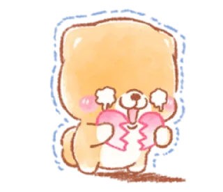 💔 cartoon, dog, sad, heartbreak, broken heart, puppy whatsapp sticker