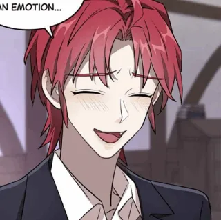 🌑 AN EMOTION... anime, manga, cartoon, smile, happy, red hair telegram sticker