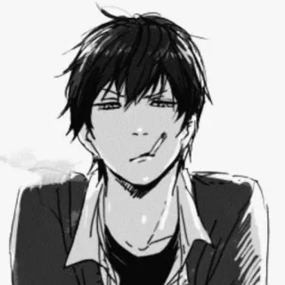 🚬 Anime, Thuốc lá, Hút thuốc, Manga, Đàn ông, Hoạt hình whatsapp sticker