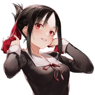 🌈 Kaguya Shinomiya Kaguya-sama: Love Is War Anime, Fille, Kaguya, yeux rouges, cheveux noirs telegram sticker