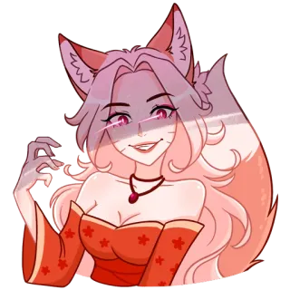 😈 Anime, Gadis rubah, Kemonomimi, Kartun telegram sticker