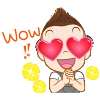 😍 Wow lindo, amor, ojos de corazón, feliz, wow whatsapp sticker
