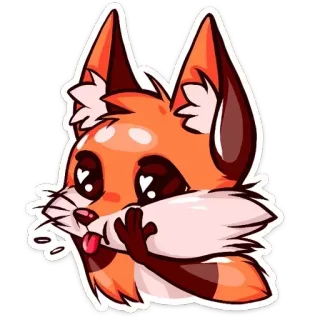 😝 rubah, lucu, hewan, kartun, stiker, oranye, kawaii, menggemaskan telegram sticker